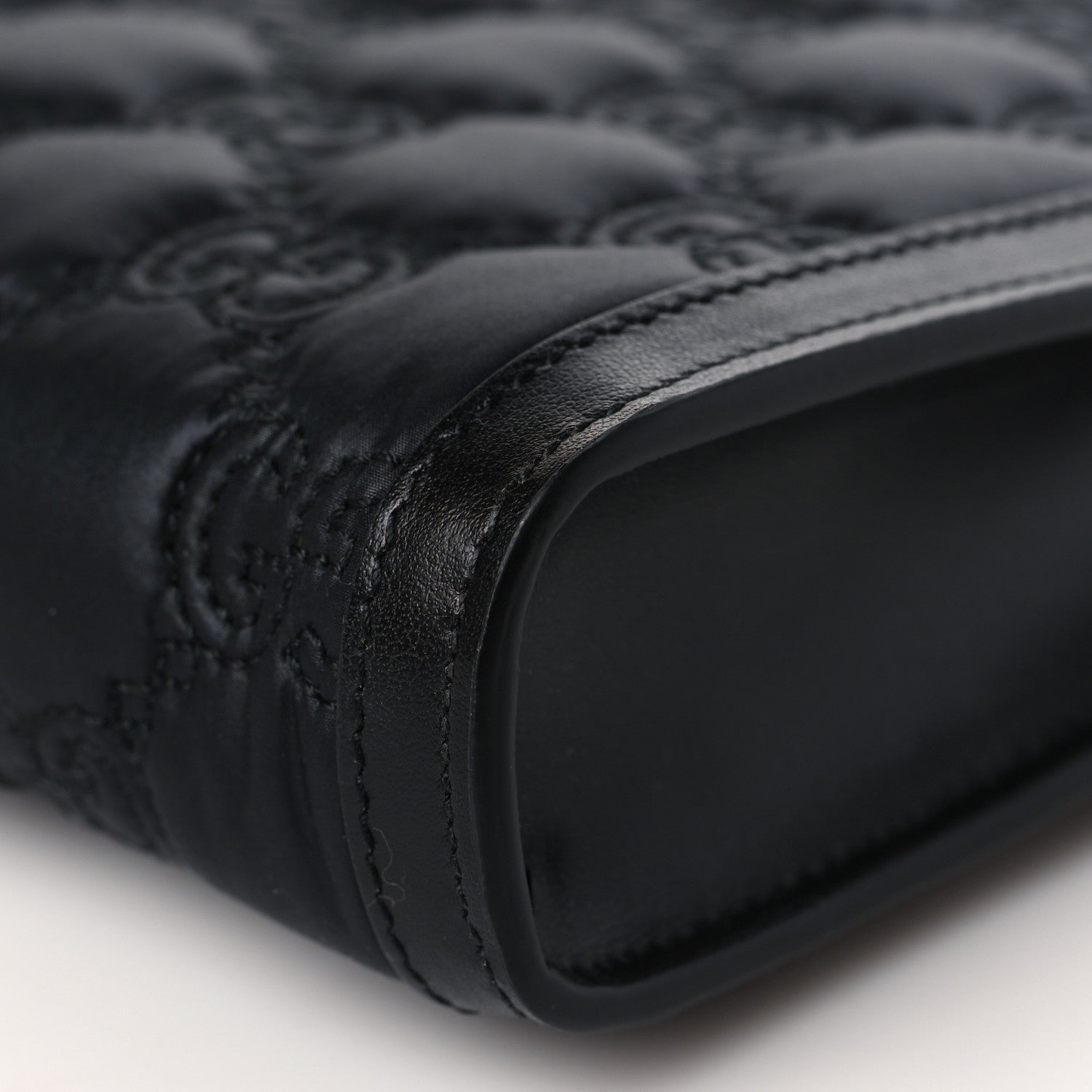 Gucci Nylon Calfskin Enamel GG Matelasse Mini Top Slip Handle Crossbody Bag Black 8 of 8