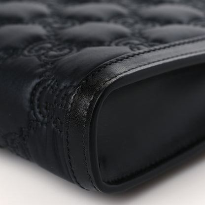 Gucci Nylon Calfskin Enamel GG Matelasse Mini Top Slip Handle Crossbody Bag Black 8 of 8