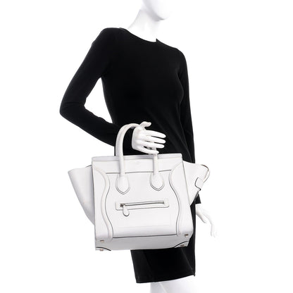 Celine Smooth Calfskin Mini Luggage White 2 of 12