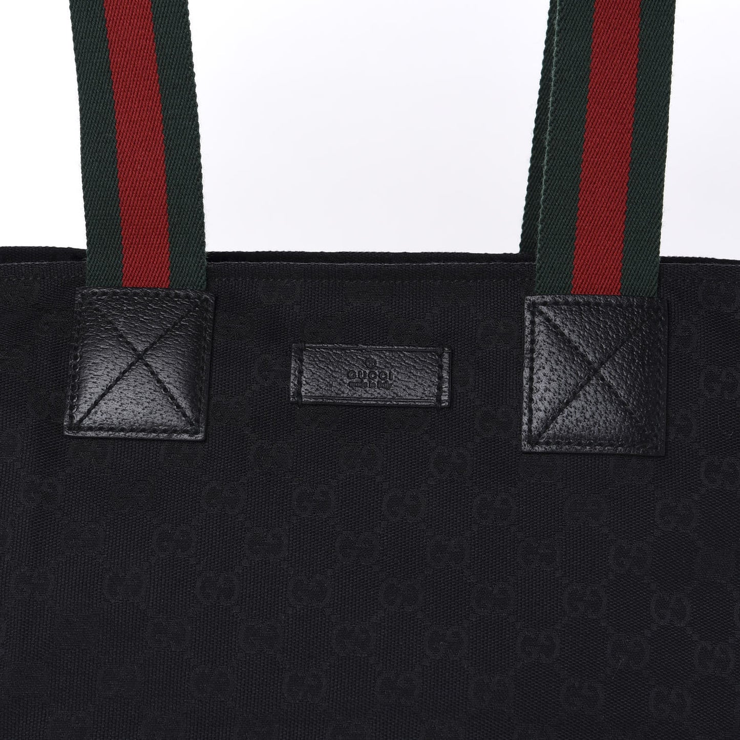 GG Monogram Medium Web Handle Bucket Tote Black