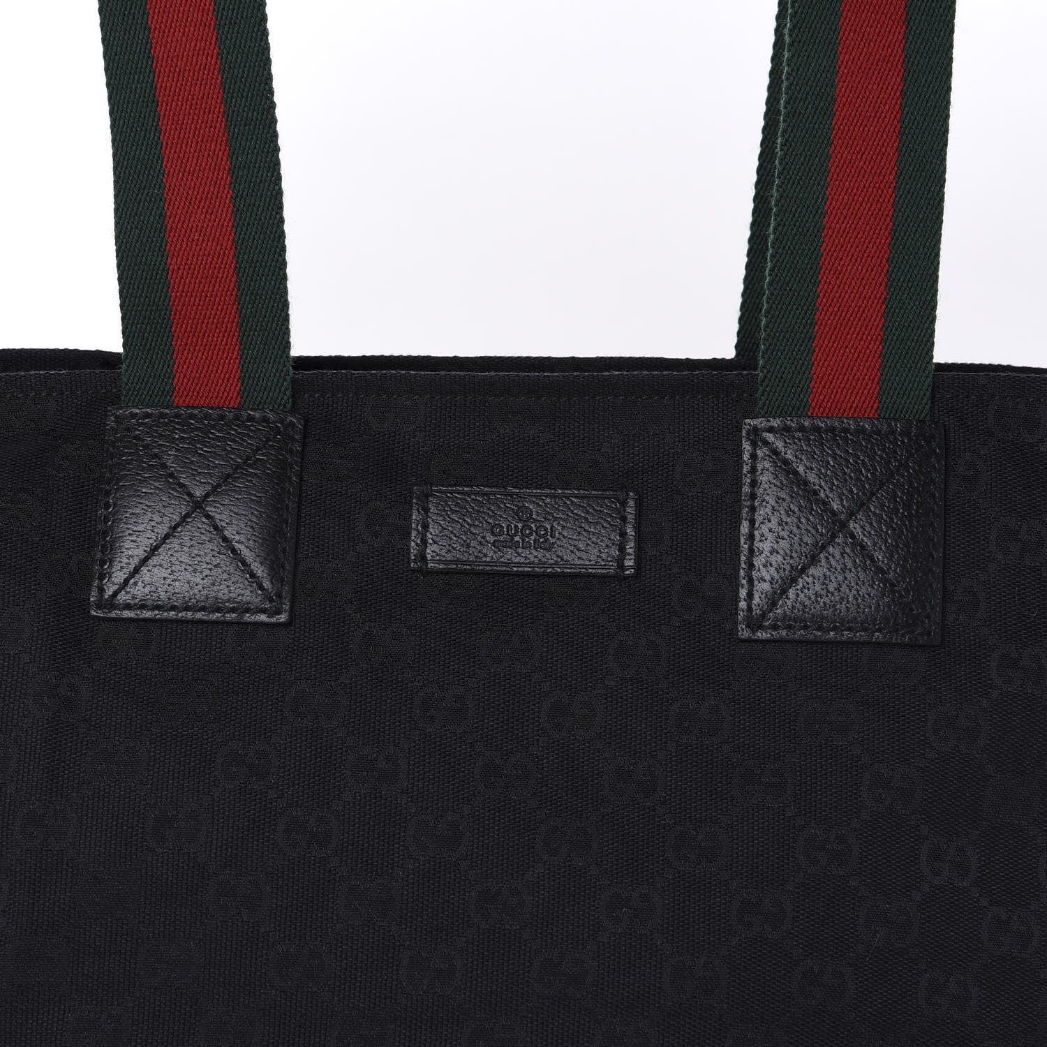 Gucci GG Monogram Medium Web Handle Bucket Tote Black 10 of 10