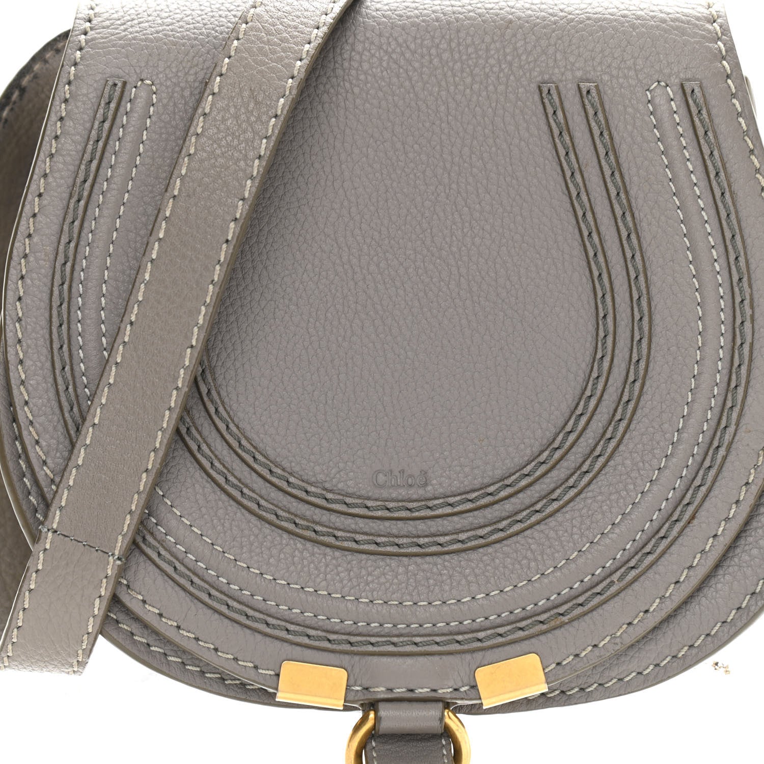 Chloe Calfskin Mini Marcie Round Crossbody Bag Cashmere Grey 7 of 10
