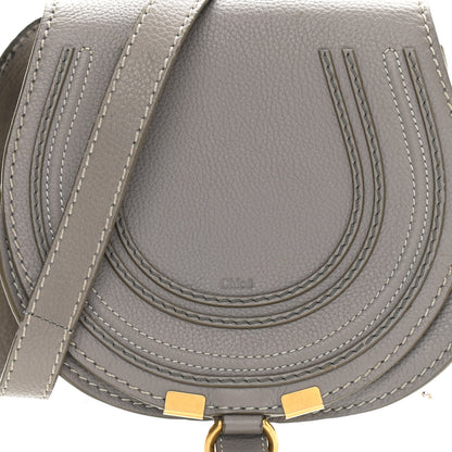 Chloe Calfskin Mini Marcie Round Crossbody Bag Cashmere Grey 7 of 10