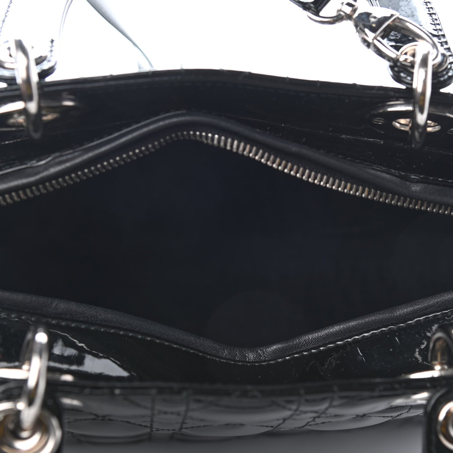 Christian Dior Patent Cannage Large Lady Dior Black 5 of 9