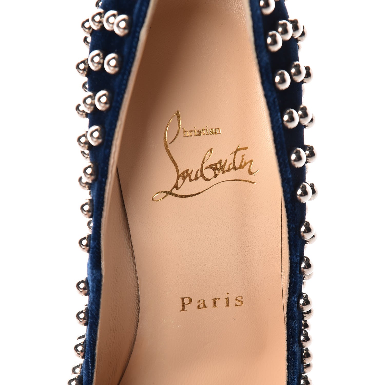 Christian Louboutin Velvet Billy 120 Spike Pumps 36 Silver Eclipse 7 of 8