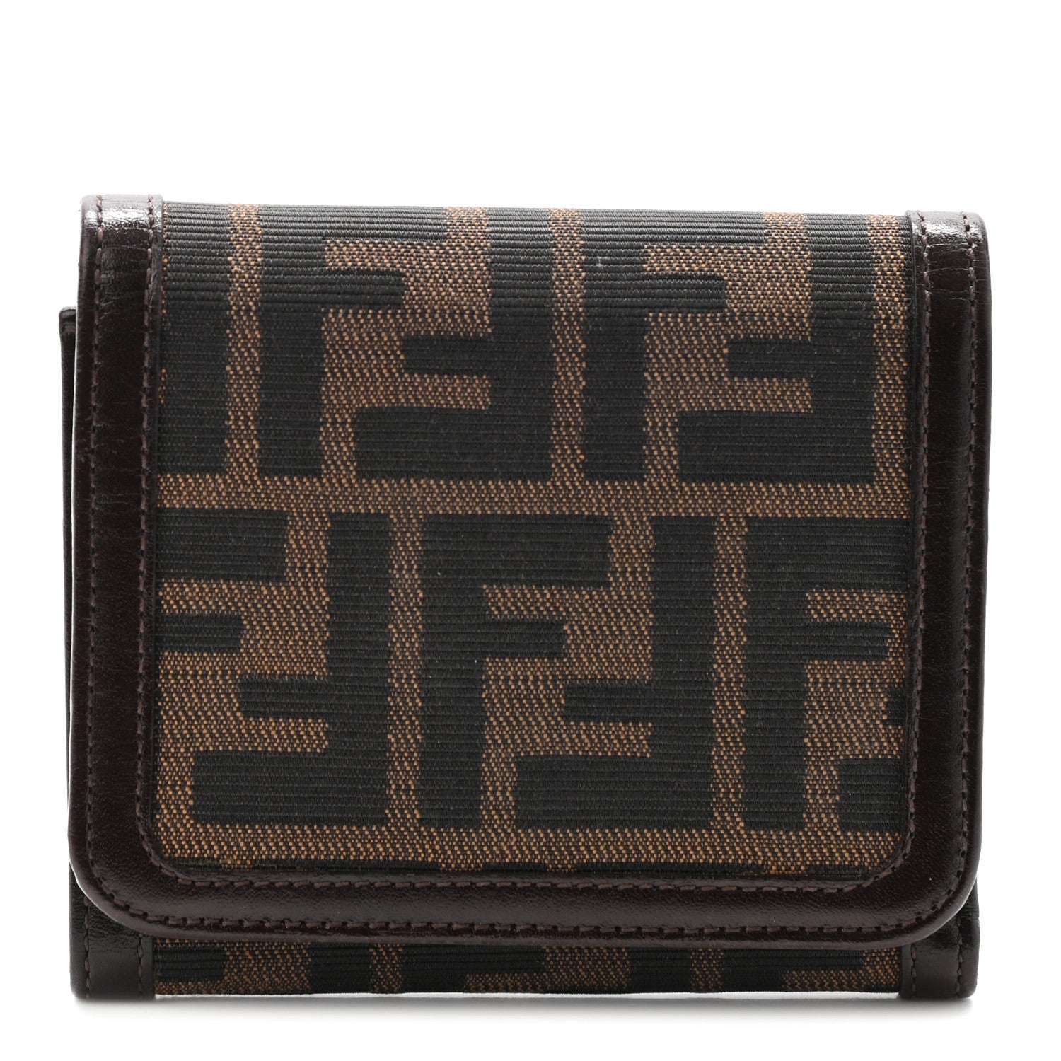Fendi Zucca Compact Wallet Tobacco 1 of 9