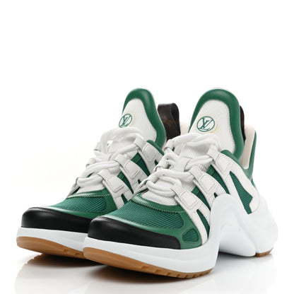 Louis Vuitton Calfskin Technical Nylon LV Archlight Sneakers 37 Green 3 of 14