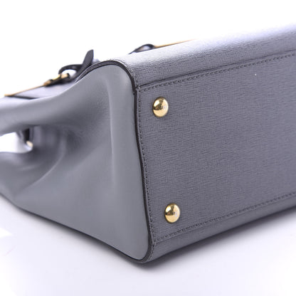 Fendi Vitello Elite Petite 2Jours Tote Grigio Grigio Chiaro 6 of 9