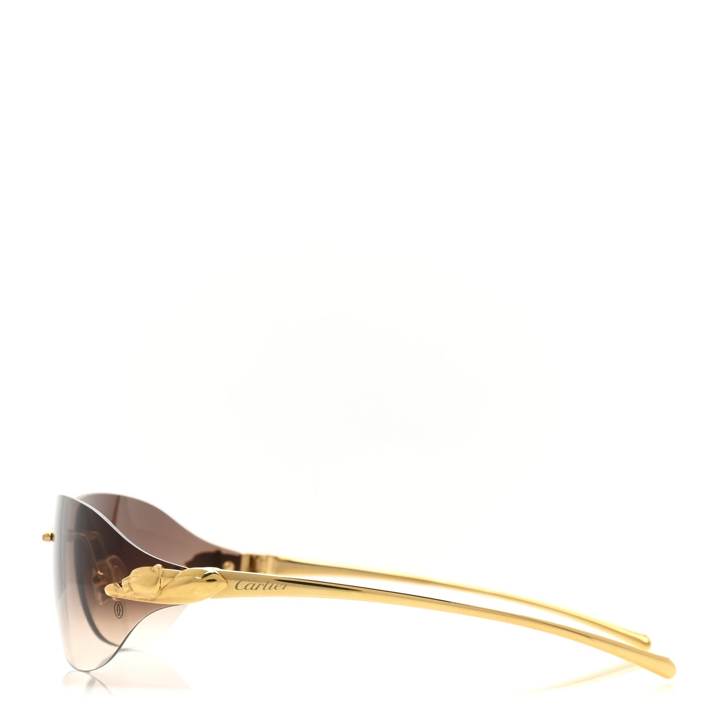 Metal Panthere De Cartier Rimless Sunglasses