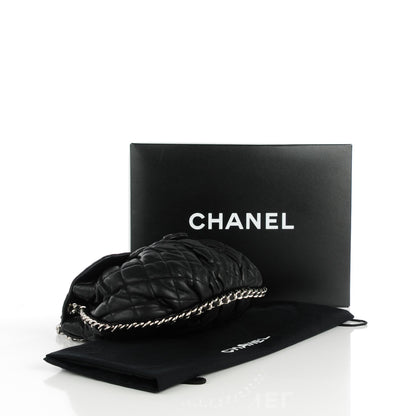 Chanel Washed Lambskin Quilted Medium Chain Around Messenger Black 4 of 7