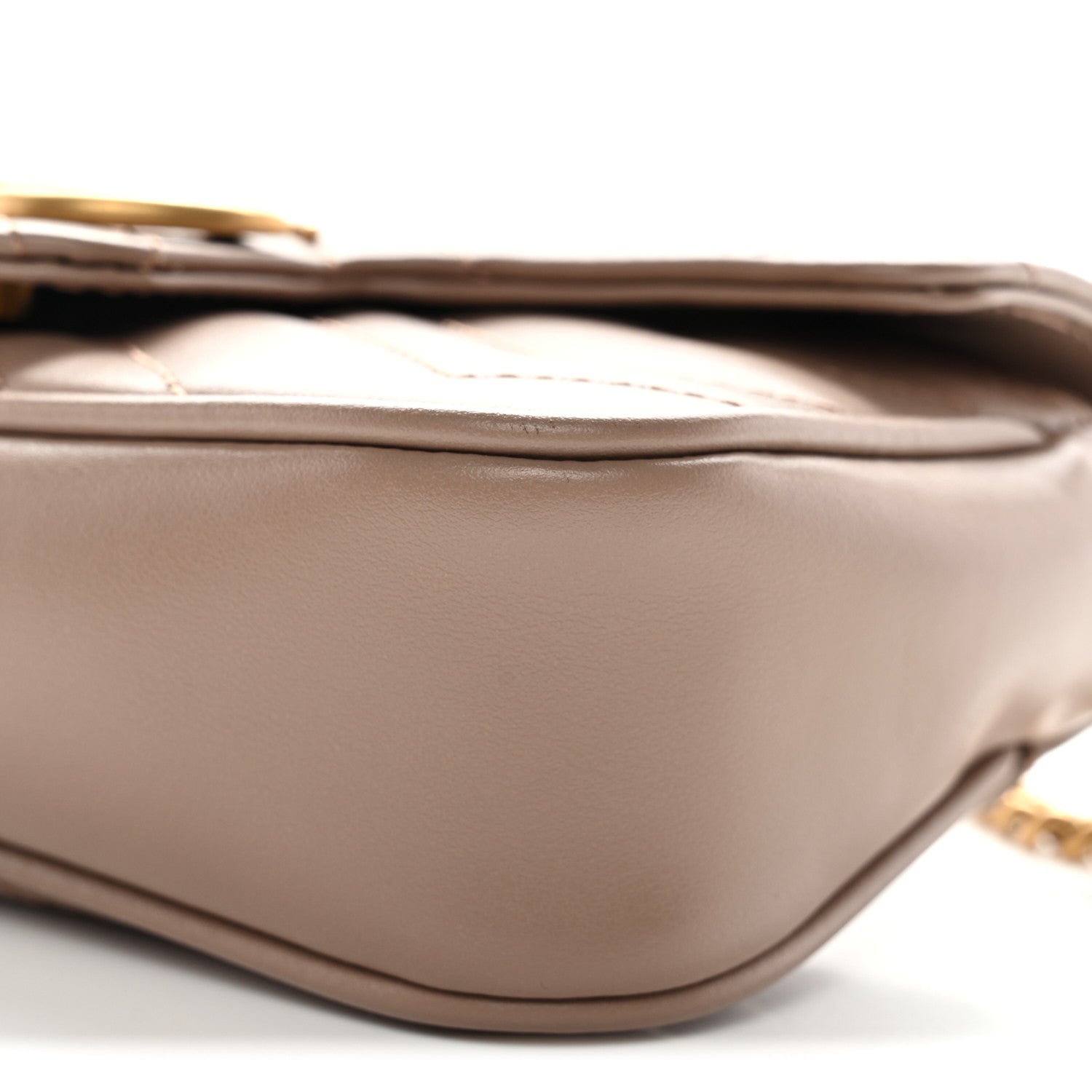 Gucci Calfskin Matelasse Super Mini GG Marmont Shoulder Bag Porcelain Rose 9 of 9