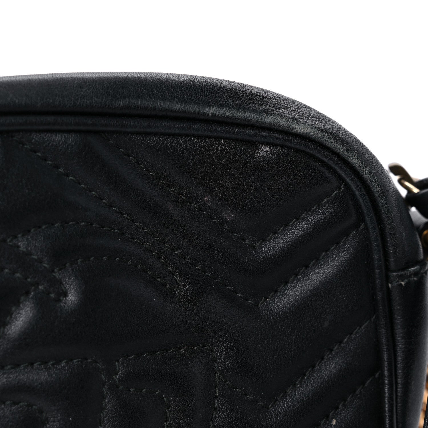Gucci Calfskin Matelasse Mini GG Marmont Chain Shoulder Bag Black 22 of 25