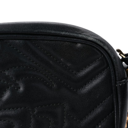 Gucci Calfskin Matelasse Mini GG Marmont Chain Shoulder Bag Black 22 of 25