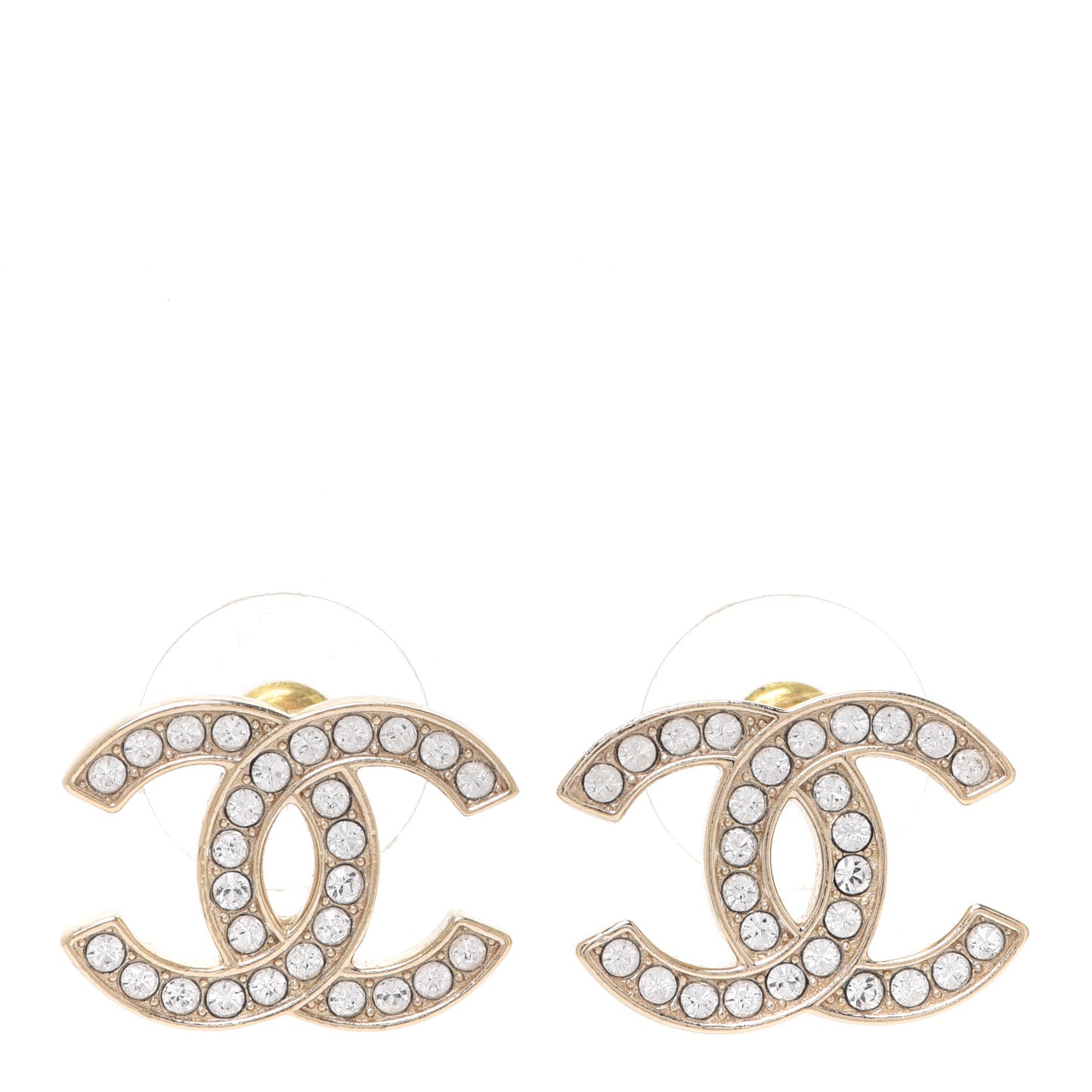 Crystal CC Earrings Gold