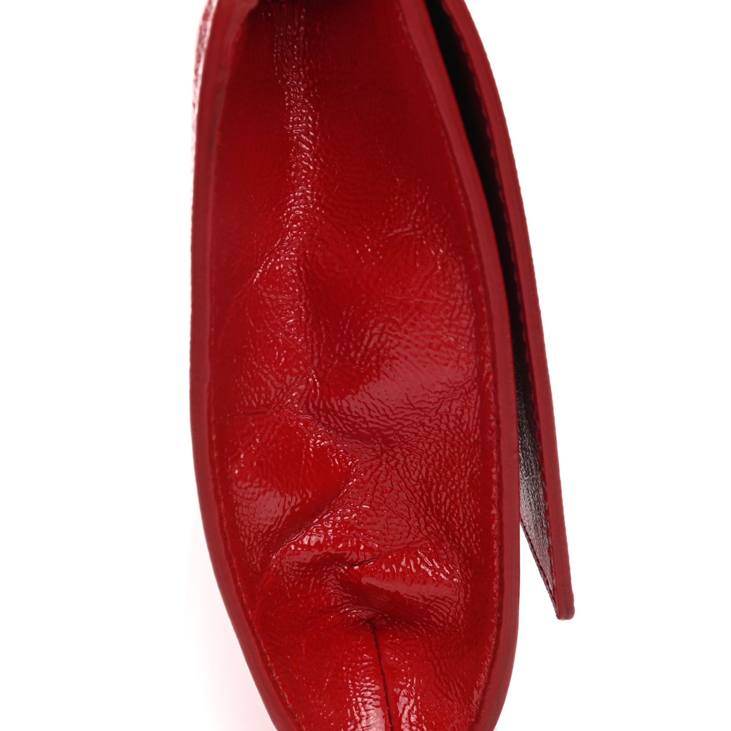Textured Patent Monogram Large Belle De Jour Clutch Red