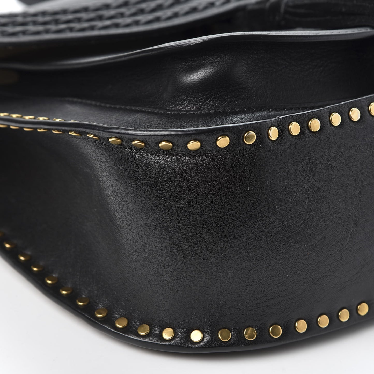 Calfskin Braided Medium Hudson Shoulder Bag Black