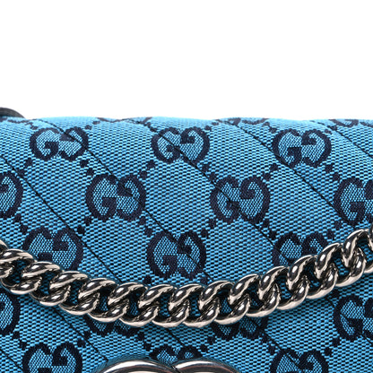 Gucci Monogram Multicolor Matelasse Diagonal Small GG Marmont Shoulder Bag Light Blue 8 of 11