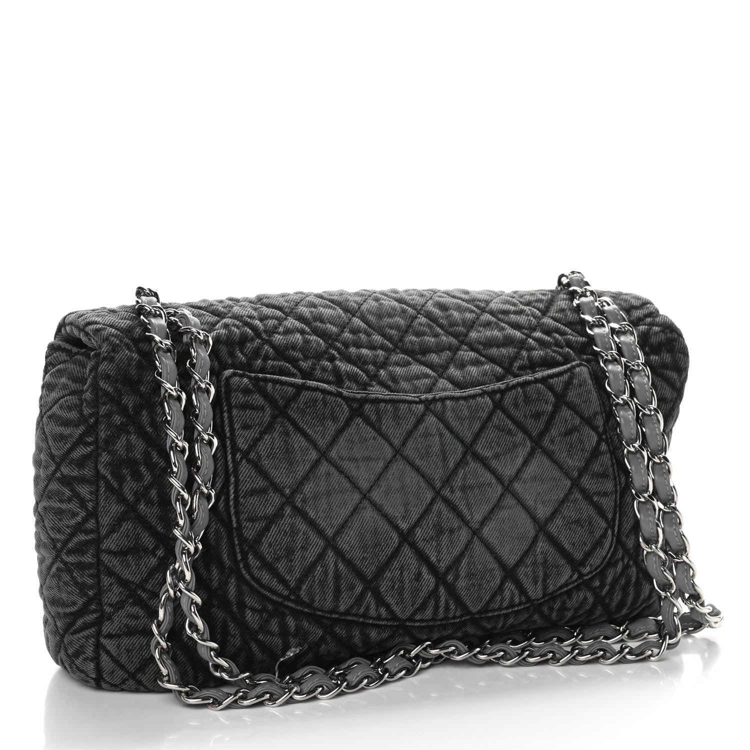 Chanel Denim Quilted Denimpression Flap Grey Black 2 of 9