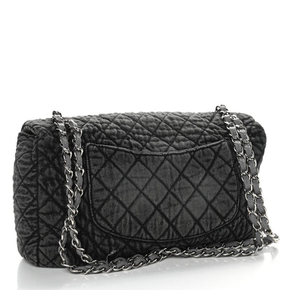 Chanel Denim Quilted Denimpression Flap Grey Black 2 of 9