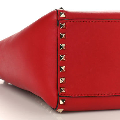 Valentino Garavani Vitello Rockstud Double Handle Tote Red 7 of 8