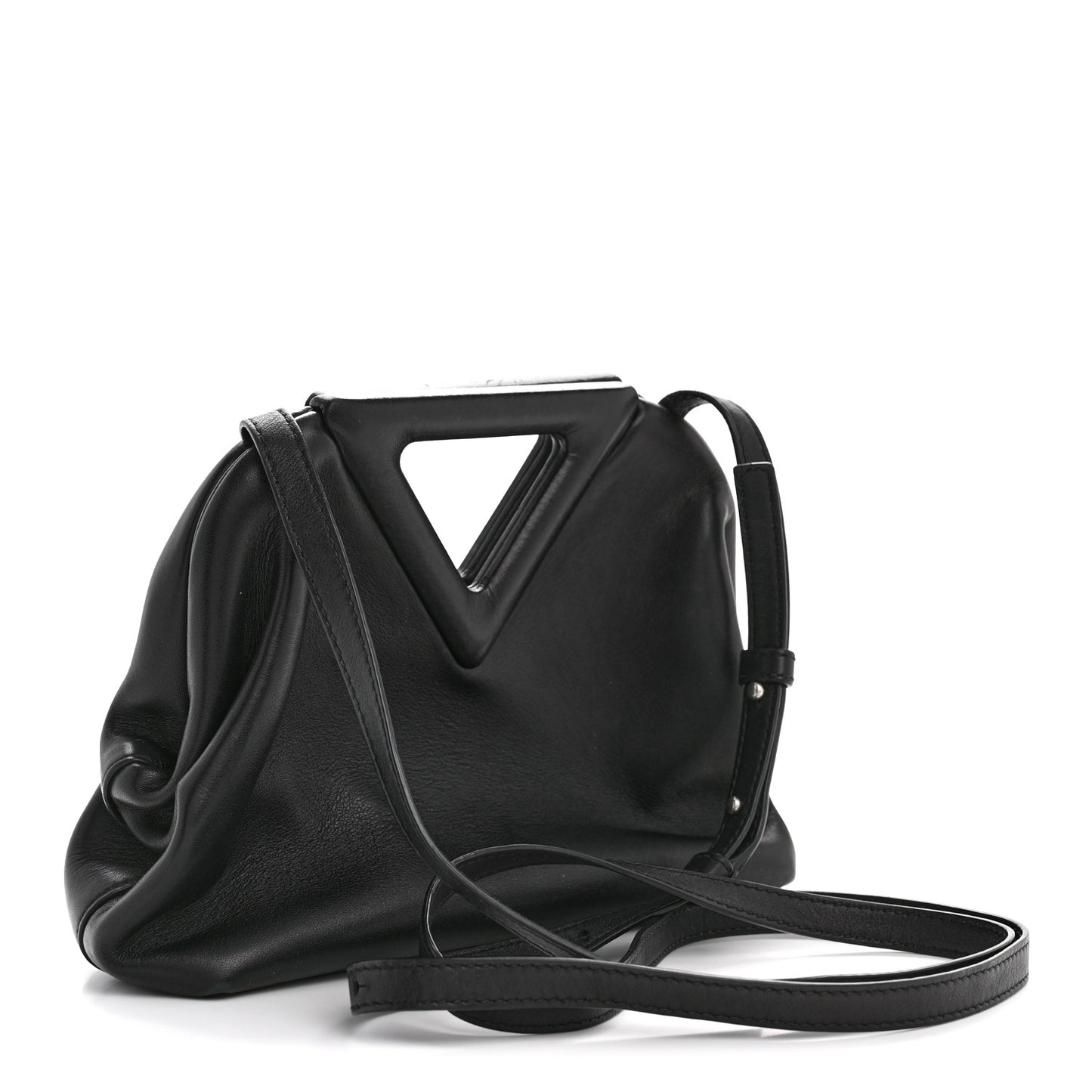 Calfskin Small The Point Triangle Bag Black