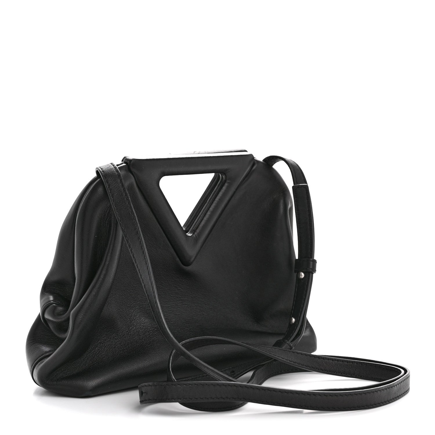 Bottega Veneta Calfskin Small The Point Triangle Bag Black 3 of 13