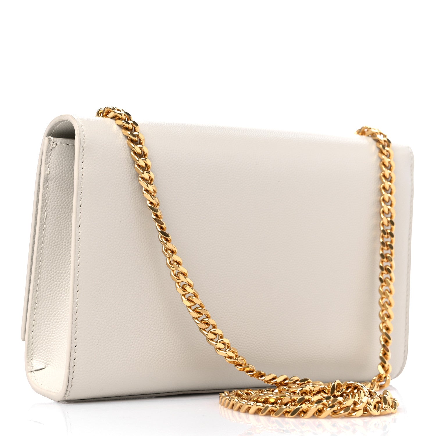 Saint Laurent Grain De Poudre Small Classic Monogram Kate Tassel Satchel Crema Soft 3 of 12