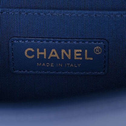 Chanel Calfskin Chevron Quilted Small Boy Flap Blue 6 of 10
