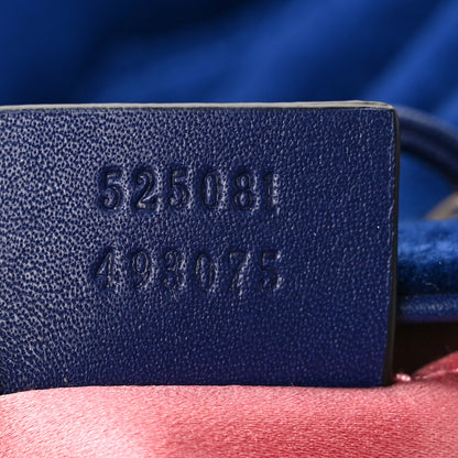 Gucci Velvet Matelasse GG Marmont Bucket Bag Cobalt Blue 7 of 9