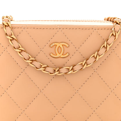 Chanel Lambskin Quilted CC Pearl Crush Camera Case Beige 8 of 10