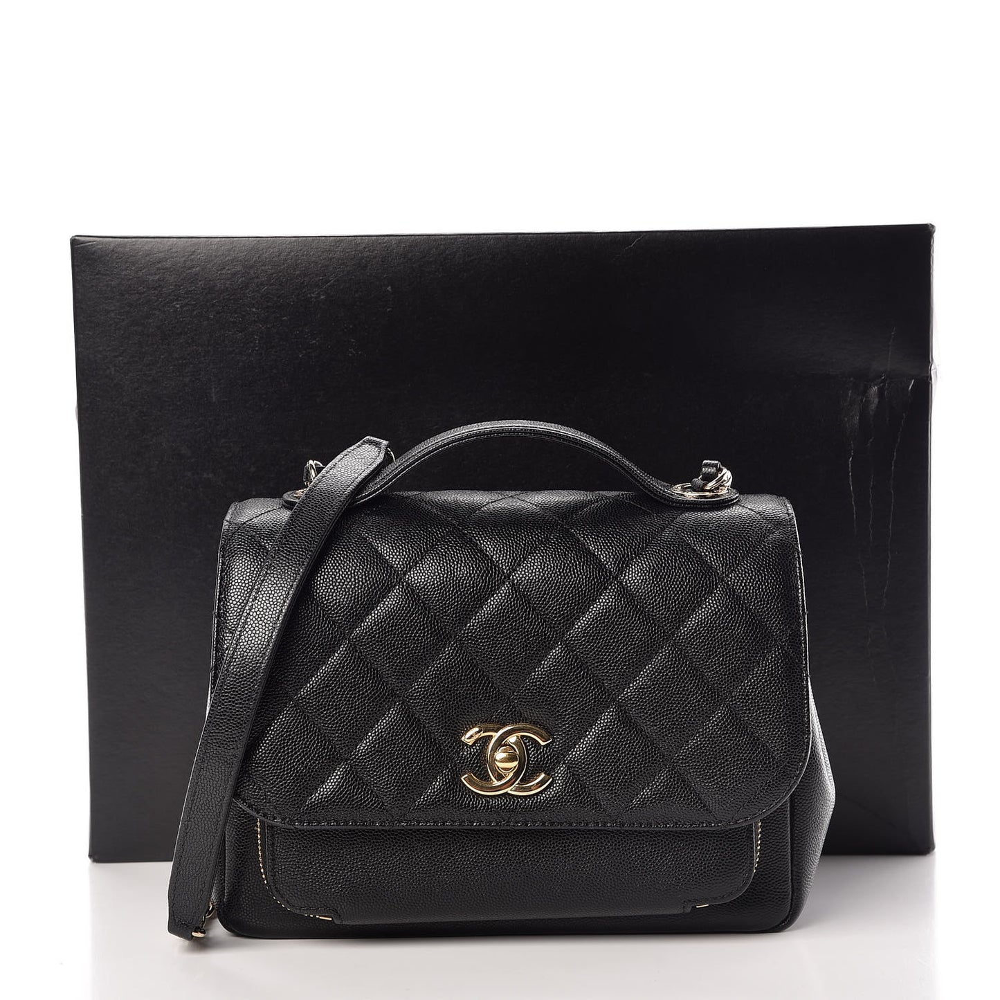 Caviar Quilted Medium Business Affinity Flap Black