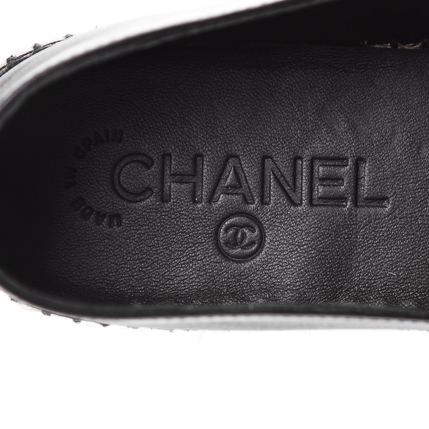 Chanel Lambskin Quilted CC Espadrilles 38 Black 9 of 10