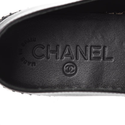 Chanel Lambskin Quilted CC Espadrilles 38 Black 9 of 10