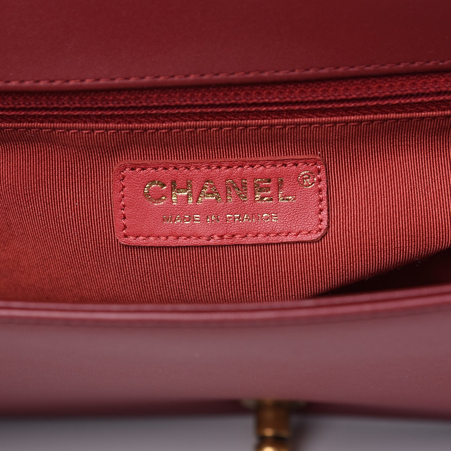Lambskin Quilted New Medium Boy Flap Dark Red