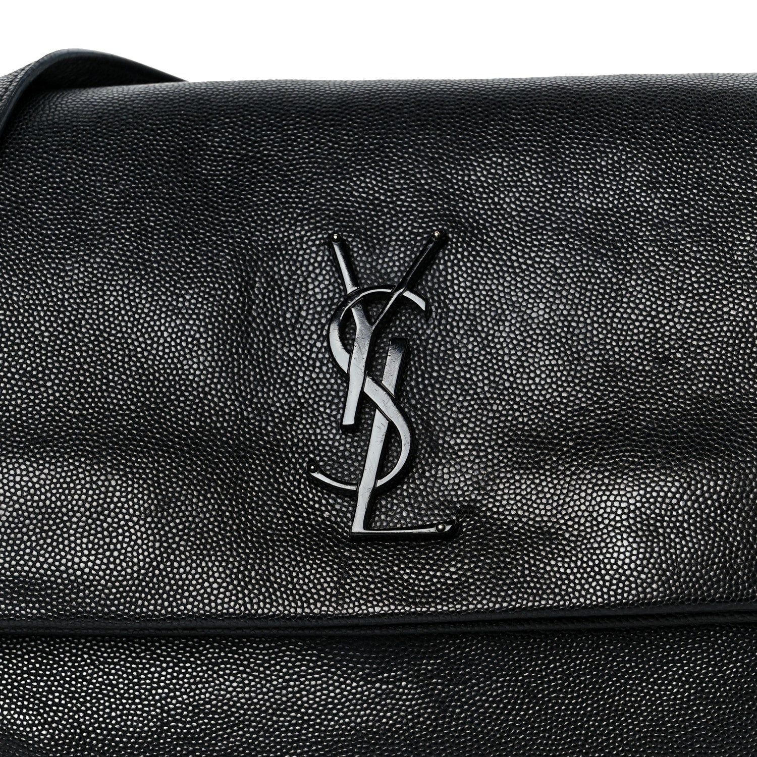 Saint Laurent Grain De Poudre Medium West Hollywood Monogram Fold-Over Black 8 of 10