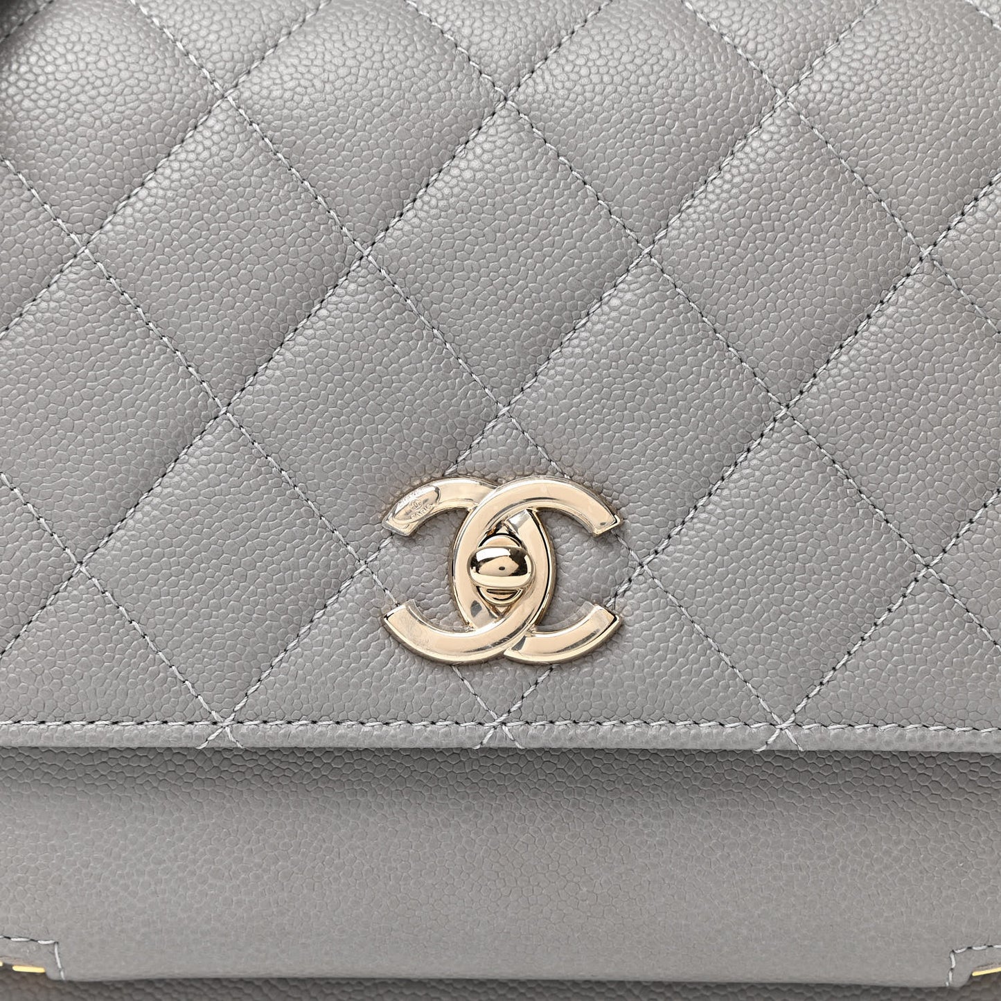 Caviar Quilted Medium Business Affinity Flap Grey