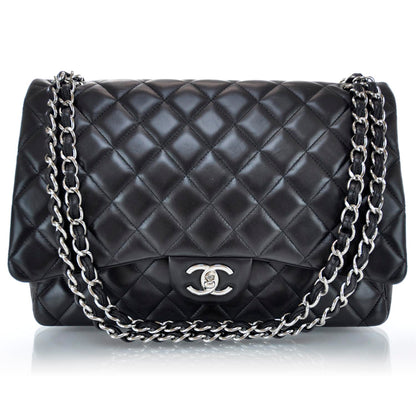 Chanel Lambskin Quilted Maxi Double Flap Black 1 of 11