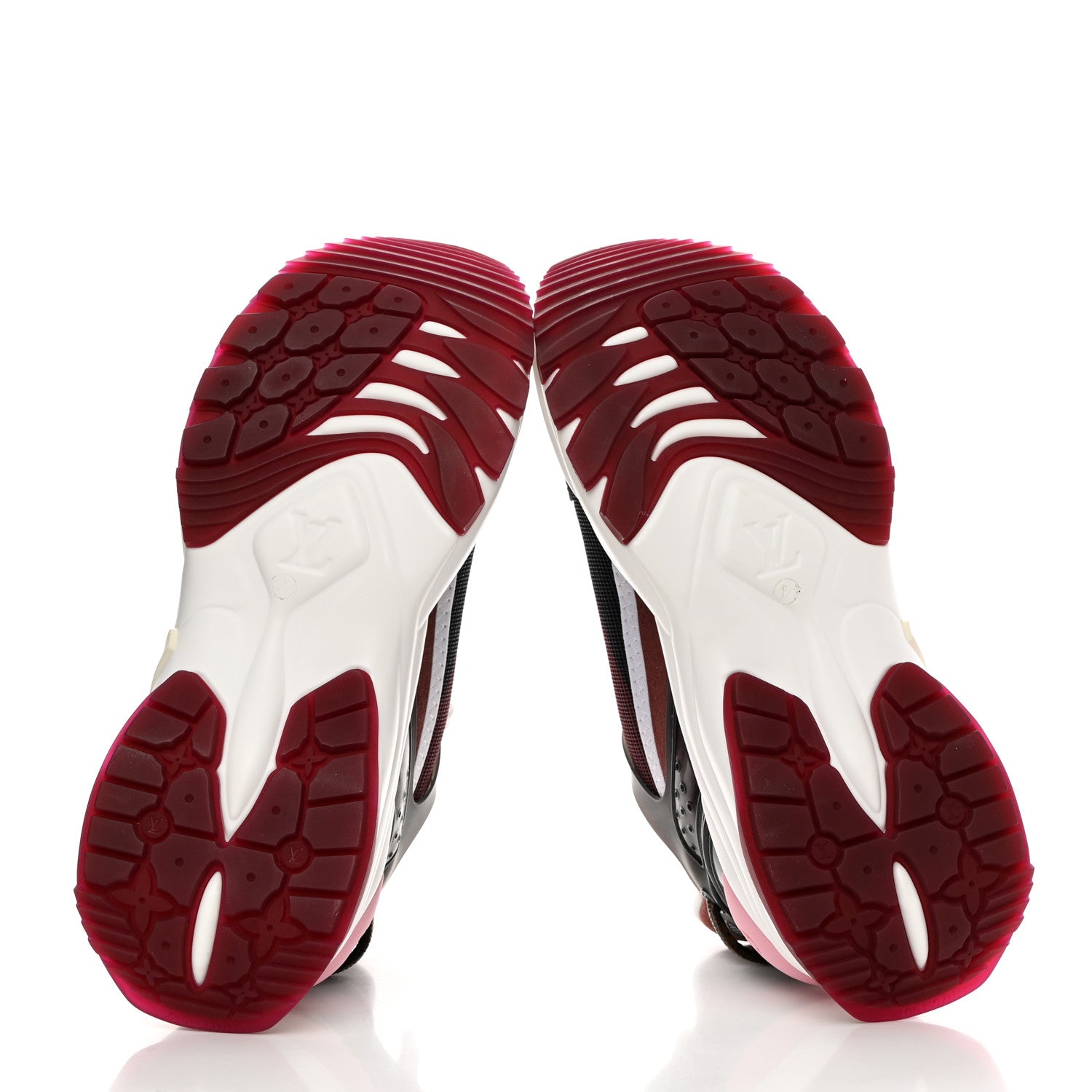 Louis Vuitton Mix Materials Suede Calfskin Run 55 Sneakers 35.5 Burgundy 5 of 9