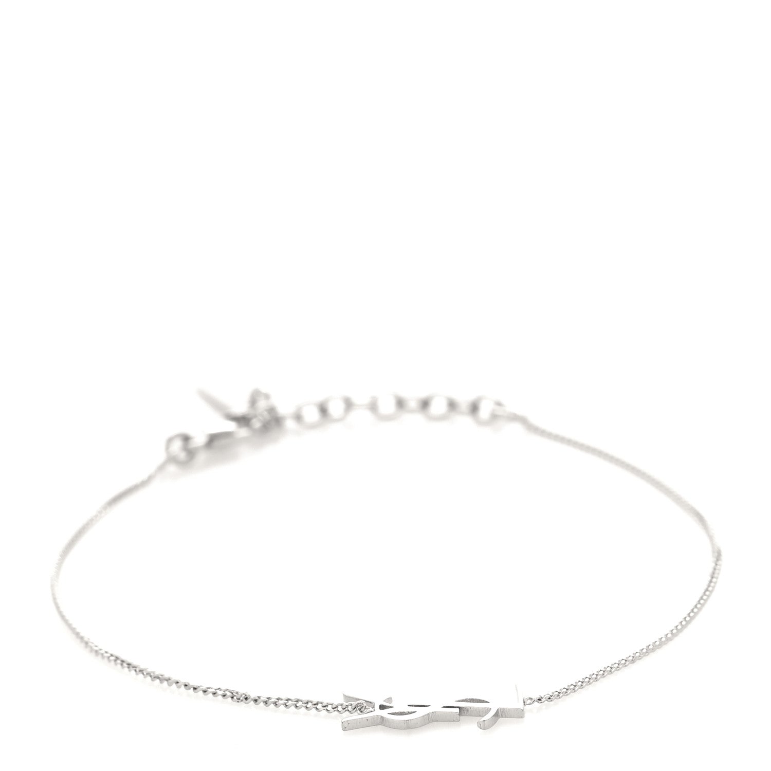 Saint Laurent Brass Monogram Charm Bracelet Mirror 1 of 4