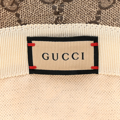 Gucci GG Supreme Monogram Azalea Calfskin Dusty Carnation Retro Interlocking G Bucket Hat Beige Ebony Multicolor 9 of 12