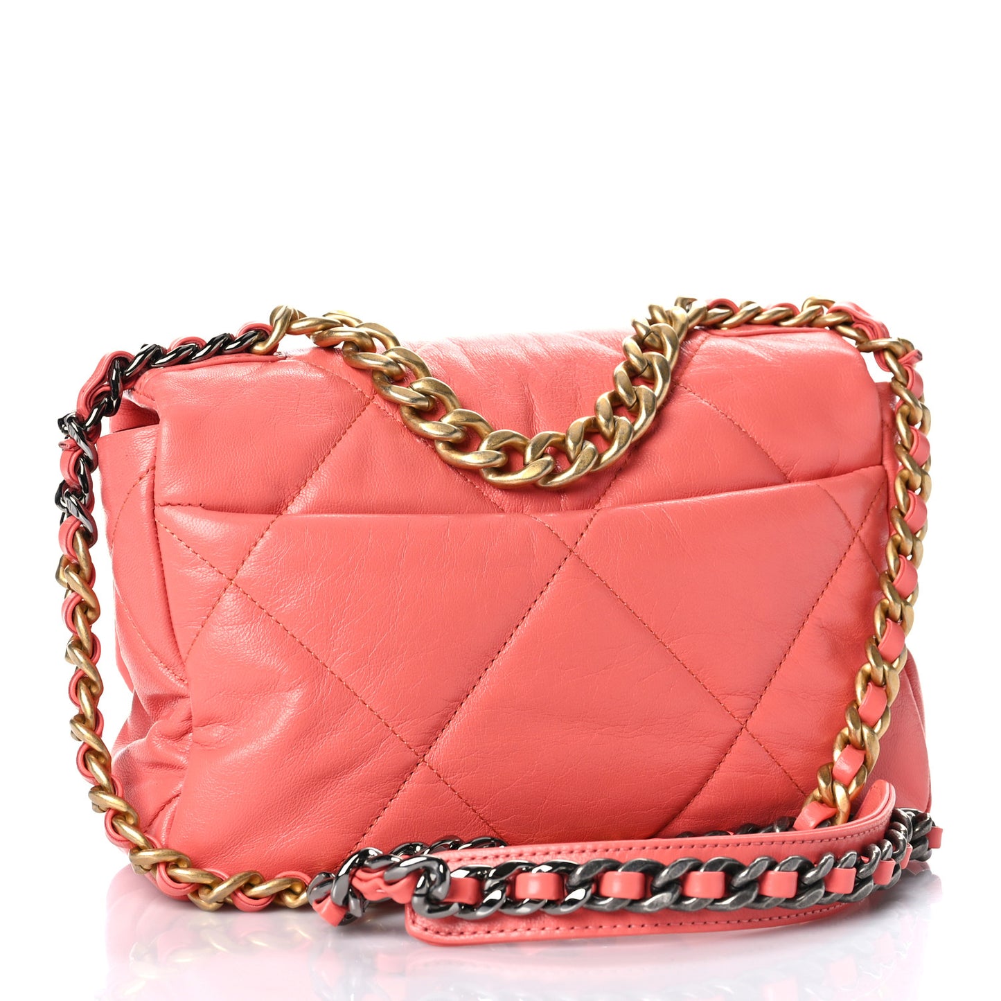 Goatskin Quilted Medium Chanel 19 Flap Pink