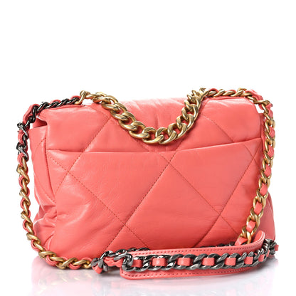 Chanel Goatskin Quilted Medium Chanel 19 Flap Pink 3 of 9