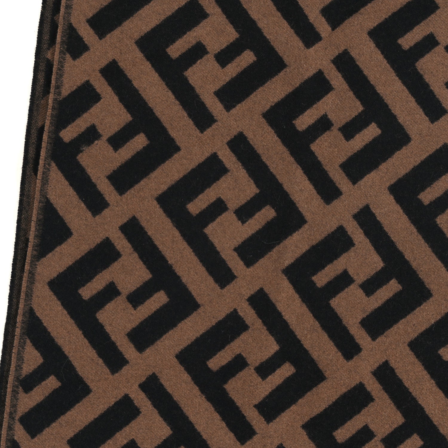 Fendi Wool FF Scarf Brown Black 3 of 3