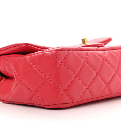 Chanel Lambskin Quilted Mini Rectangular Pearl Crush Flap Red 10 of 11
