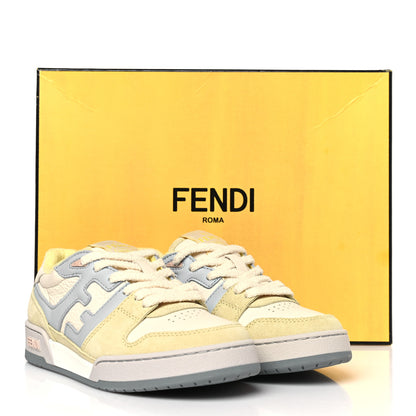 Fendi Suede Vitello Fendi Match Low Top Sneakers 37 Straw Azzurro Poison Connecticut 9 of 9