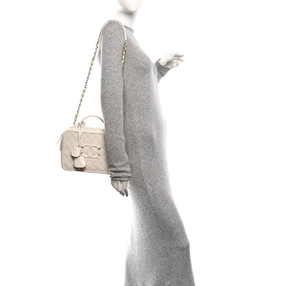 Chanel Caviar Quilted Large CC Filigree Vanity Case White 2 of 13