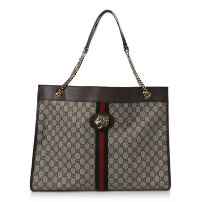 Gucci GG Supreme Monogram Large Rajah Chain Tote Beige New Acero 1 of 11