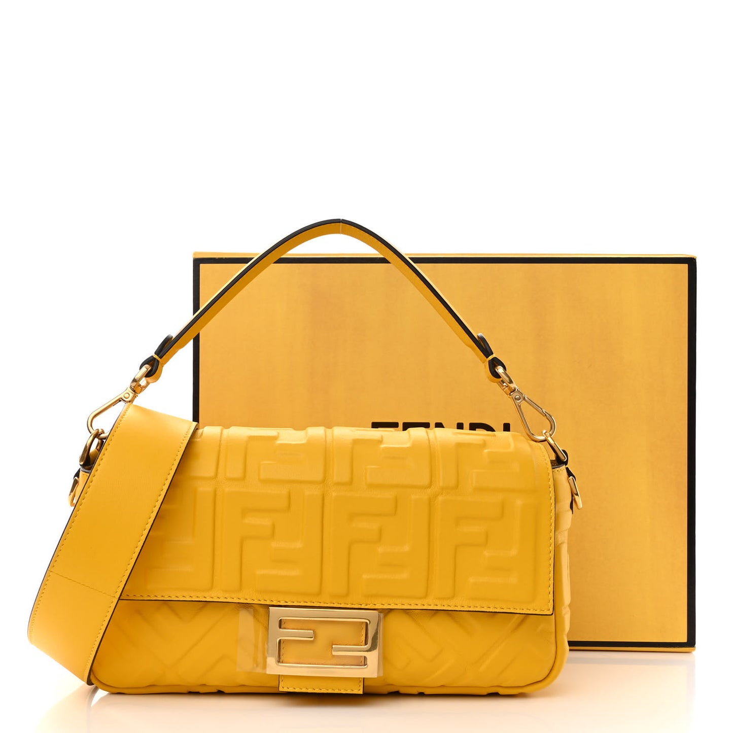 Nappa FF 1974 Embossed Baguette Mimosa