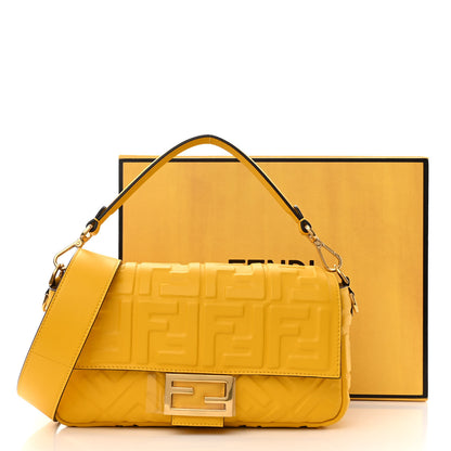 Fendi Nappa FF 1974 Embossed Baguette Mimosa 10 of 10