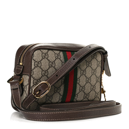 Gucci GG Supreme Monogram Web Mini Ophidia Shoulder Bag Brown 3 of 13